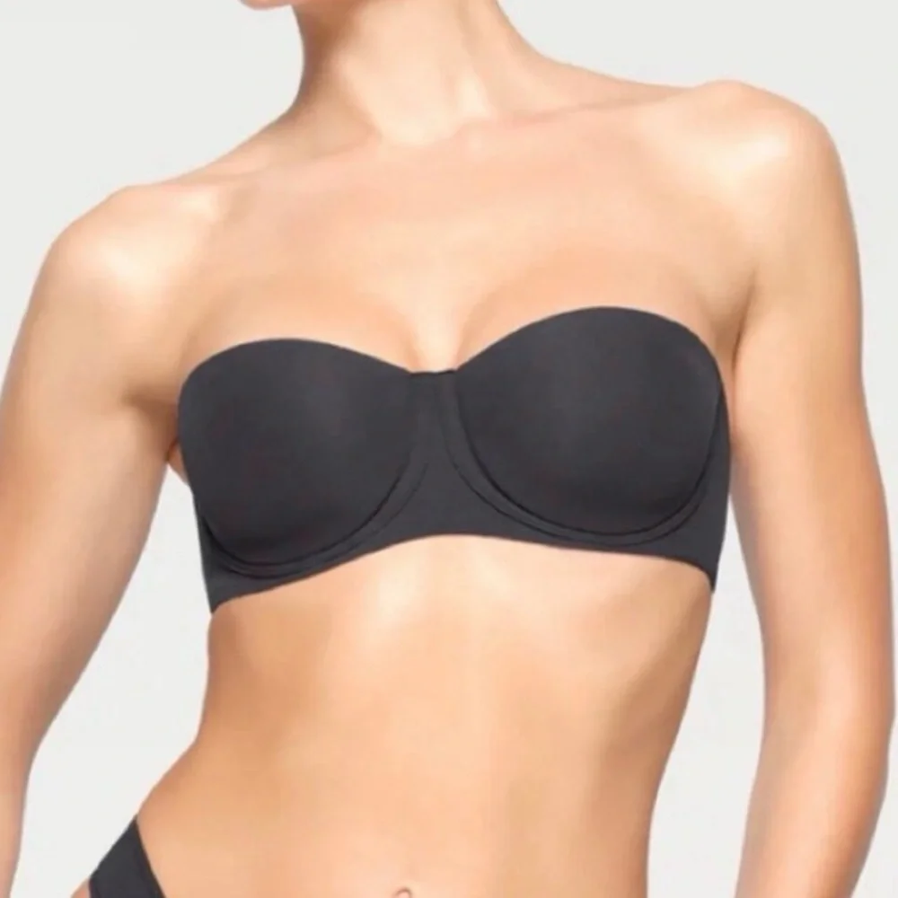 Skims Fits Everybody Strapless Convertible Lined Demi Onyx Black Sz 42DDDD NWT - Picture 3 of 14